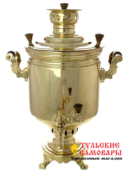 Угольный самовар 7 л желтый цилиндр фото 1 — Samovars.ru