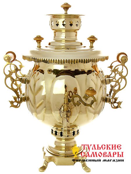 Самовар на дровах 4,5 л желтый шар завод Штамп фото 1 — Samovars.ru