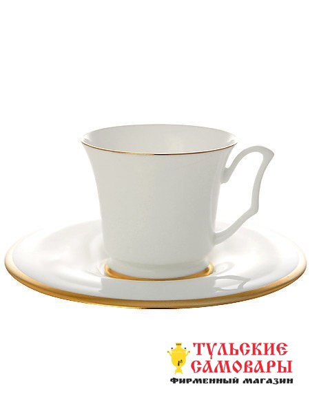 Кофейная чашка с блюдцем рис. "Золотая лента" ф. Юлия ИФЗ фото 1 — Samovars.ru