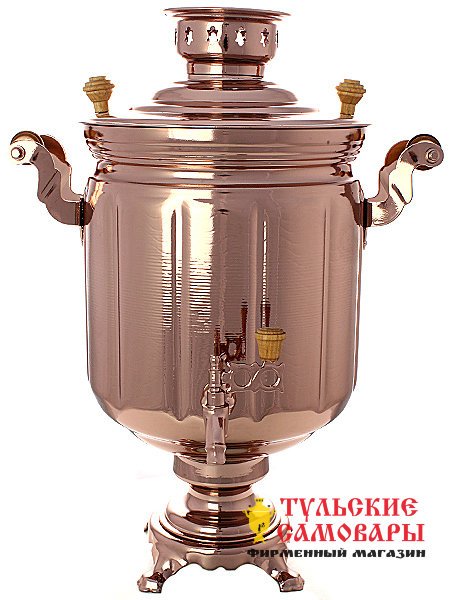 Электрический самовар 10 литров с медным покрытием "цилиндр" с автоматическим отключением при закипании, арт. 190210к фото 1 — Samovars.ru